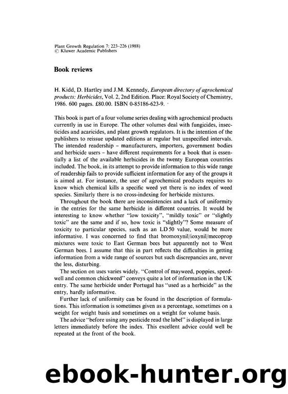 European directory of agrochemical products: Herbicides by Unknown