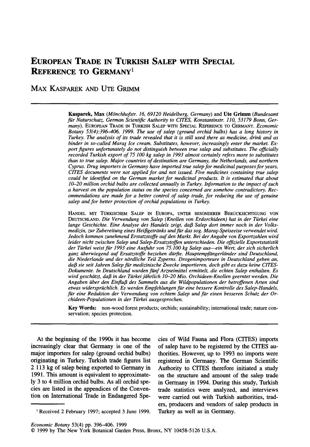 European trade in Turkish Salep with special reference to Germany by Unknown