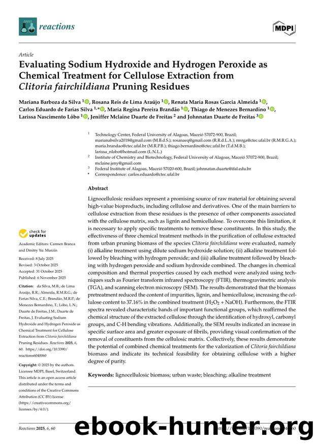 Evaluating Sodium Hydroxide and Hydrogen Peroxide as Chemical Treatment for Cellulose Extraction from Clitoria fairchildiana Pruning Residues by unknow