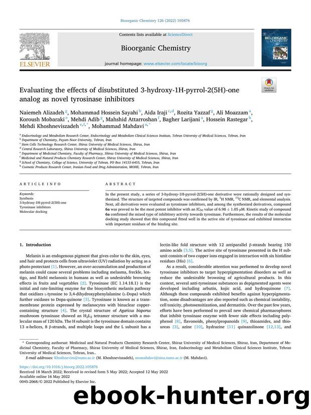 Evaluating the effects of disubstituted 3-hydroxy-1H-pyrrol-2(5H)-one analog as novel tyrosinase inhibitors by unknow
