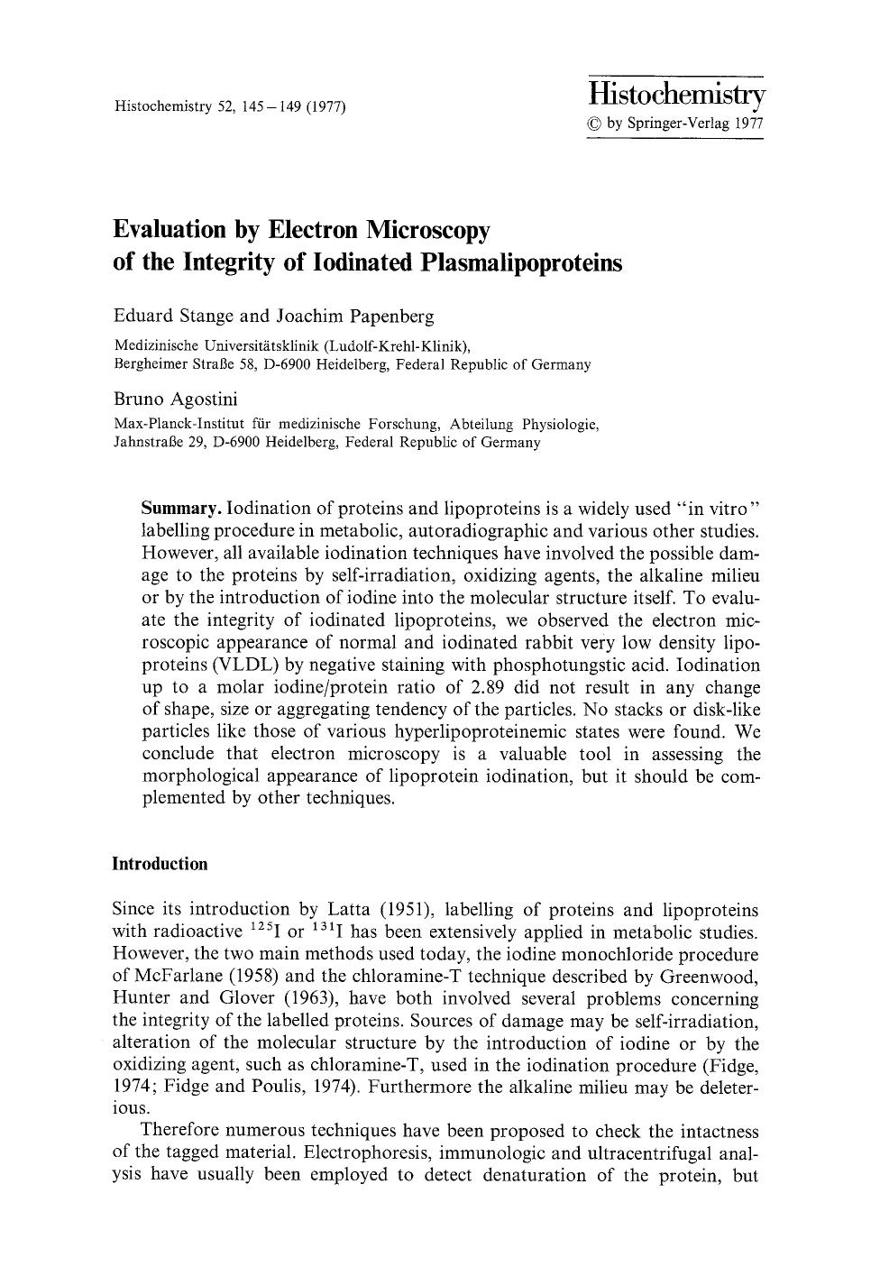 Evaluation by electron microscopy of the integrity of iodinated plasmalipoproteins by Unknown
