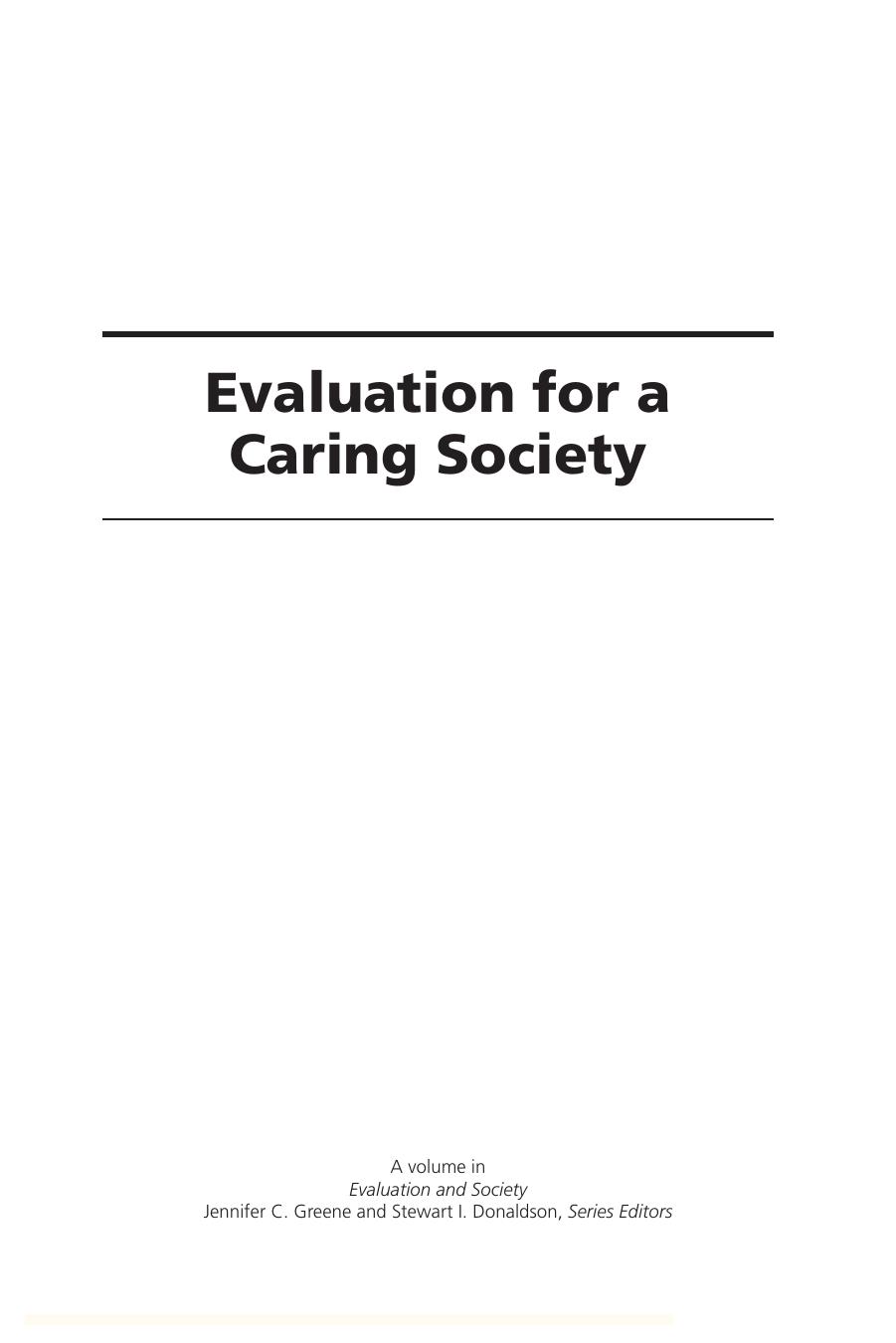 Evaluation for a Caring Society by Merel Visse & Tineke Abma