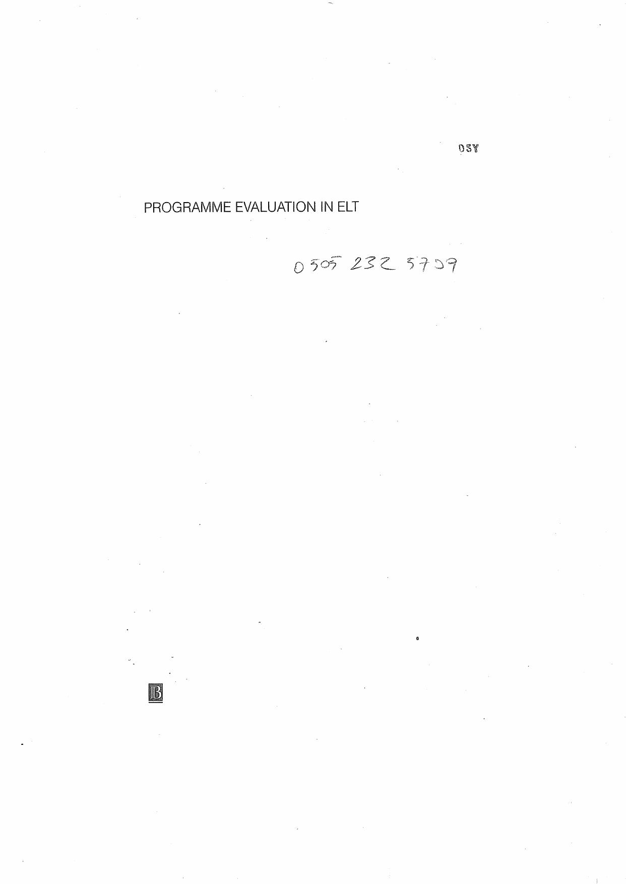 Evaluation in ELT by Cyril J. Weir Jon Roberts