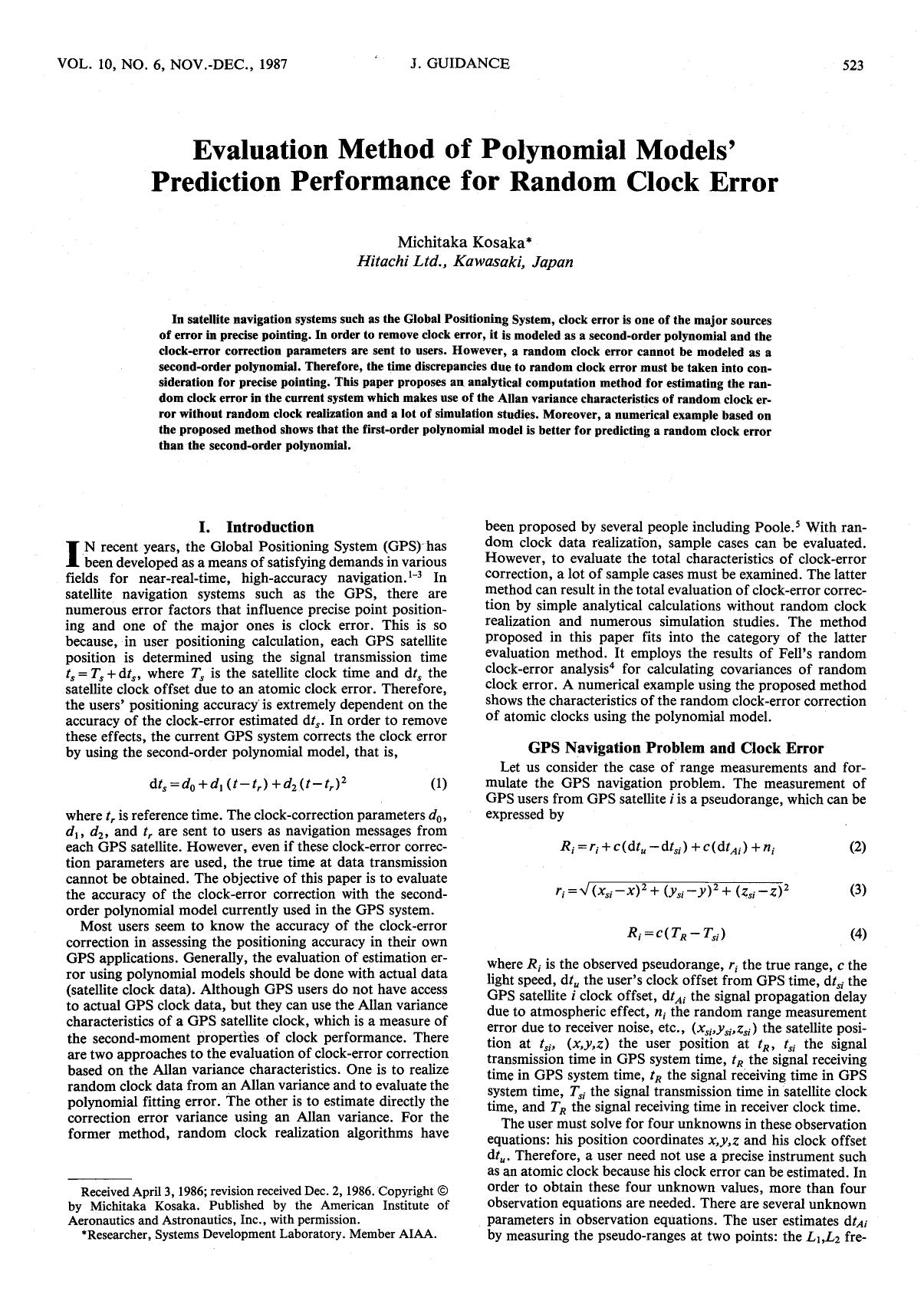 Evaluation method of polynomial models' prediction performance for random clock error by Unknown