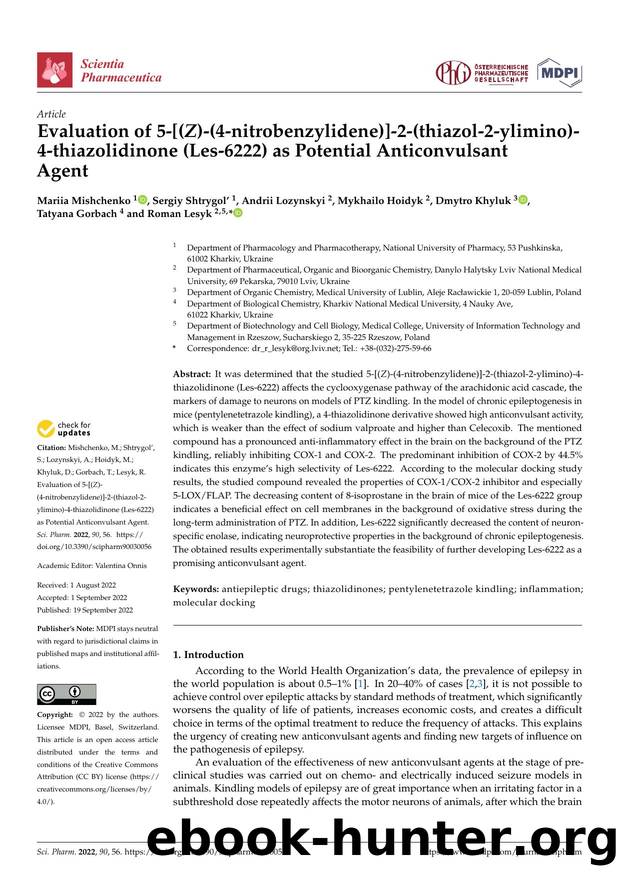 Evaluation of 5-[(Z)-(4-nitrobenzylidene)]-2-(thiazol-2-ylimino)-4-thiazolidinone (Les-6222) as Potential Anticonvulsant Agent by unknow