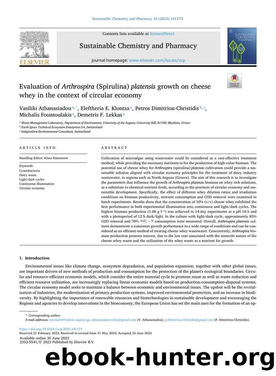 Evaluation of Arthrospira (Spirulina) platensis growth on cheese whey in the context of circular economy by unknow