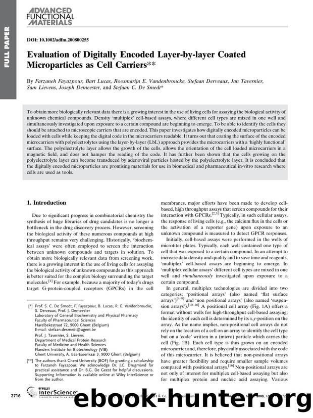 Evaluation of Digitally Encoded Layer-by-layer Coated Microparticles as Cell Carriers by Unknown