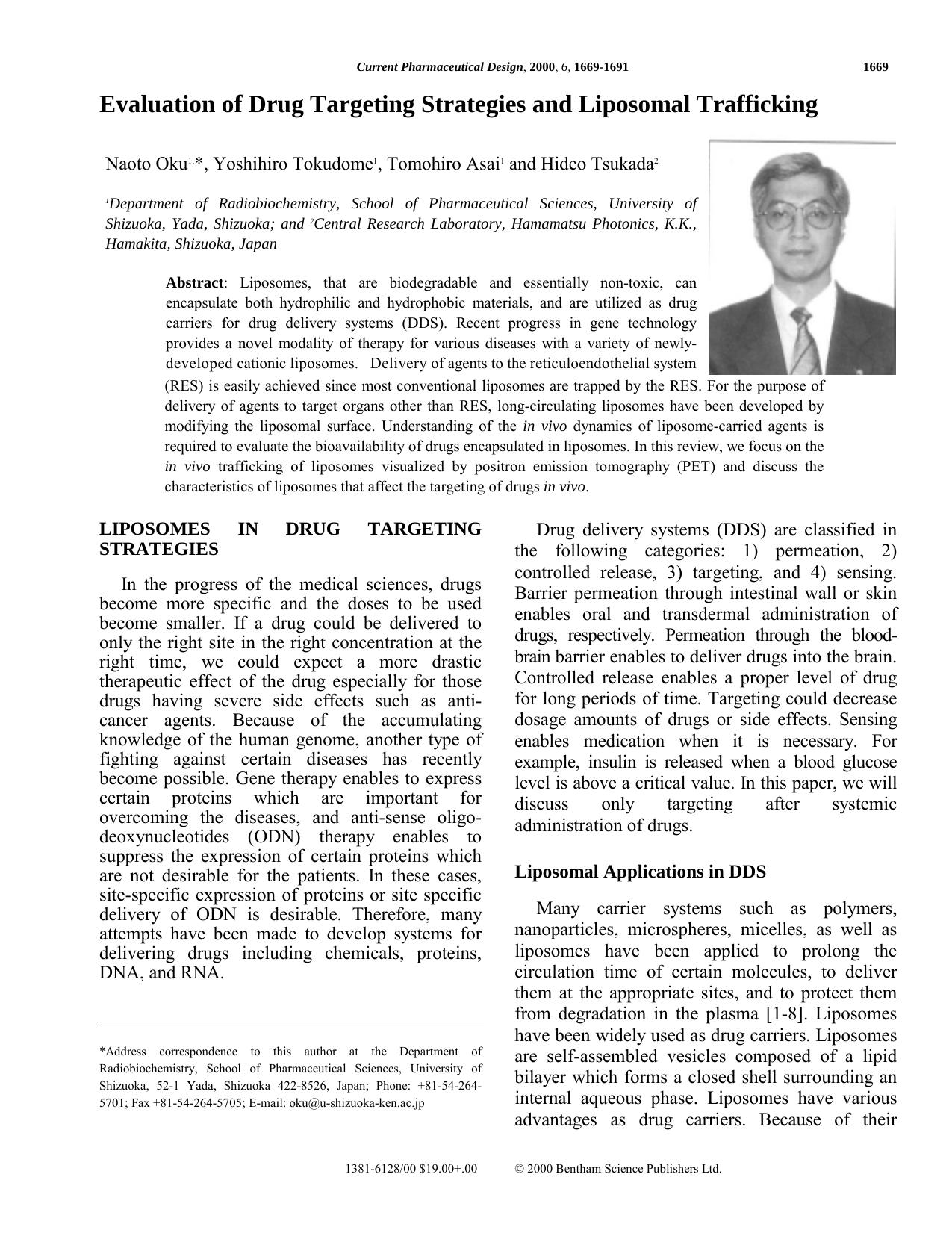 Evaluation of Drug Targeting Strategies and Liposomal Trafficking by Moiz Bhai