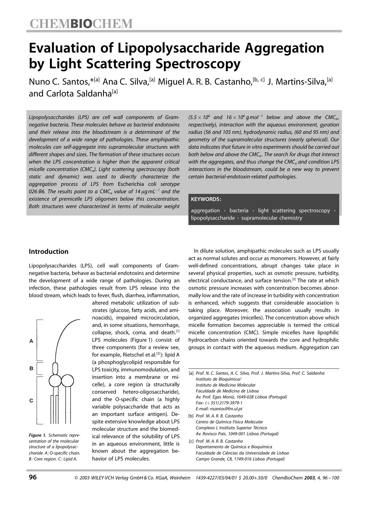 Evaluation of Lipopolysaccharide Aggregation by Light Scattering Spectroscopy by Unknown