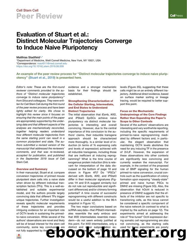 Evaluation of Stuart et&nbsp;al.: Distinct Molecular Trajectories Converge to Induce Naive Pluripotency by Matthias Stadtfeld