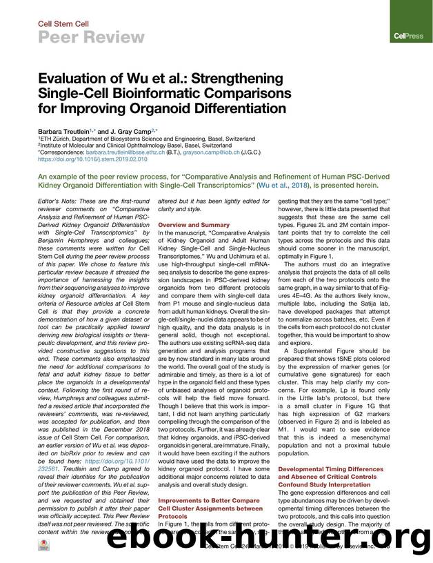 Evaluation of Wu et&nbsp;al.: Strengthening Single-Cell Bioinformatic Comparisons for Improving Organoid Differentiation by Barbara Treutlein & J. Gray Camp