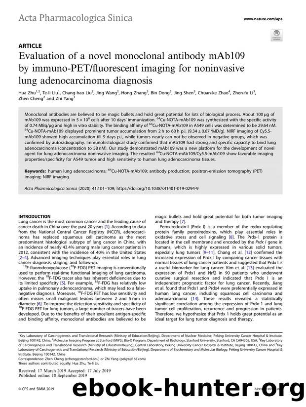 Evaluation of a novel monoclonal antibody mAb109 by immuno-PETfluorescent imaging for noninvasive lung adenocarcinoma diagnosis by unknow