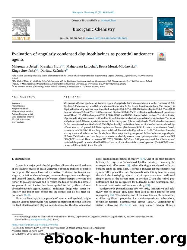 Evaluation of angularly condensed diquinothiazines as potential anticancer agents by unknow