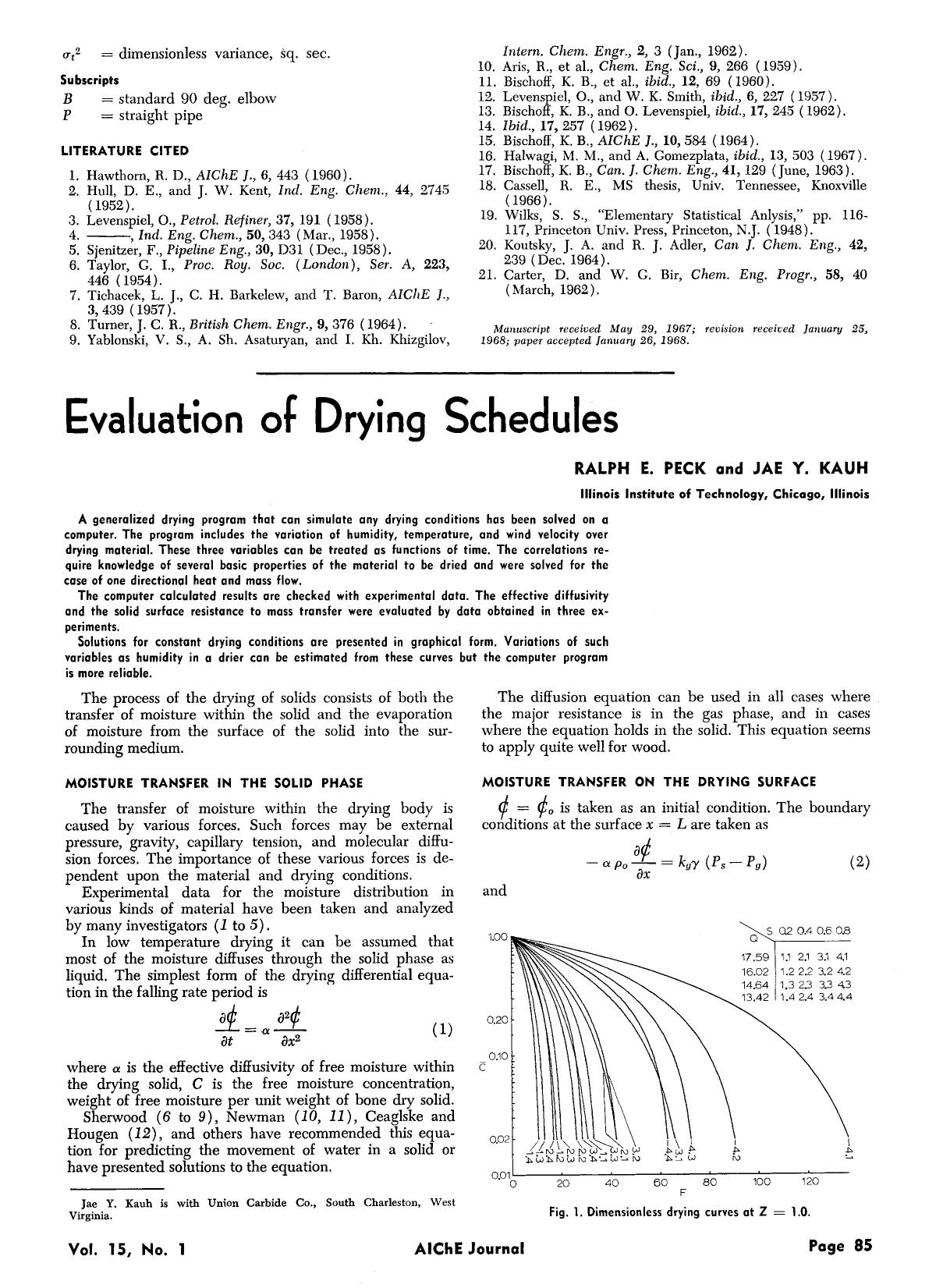 Evaluation of drying schedules by Unknown