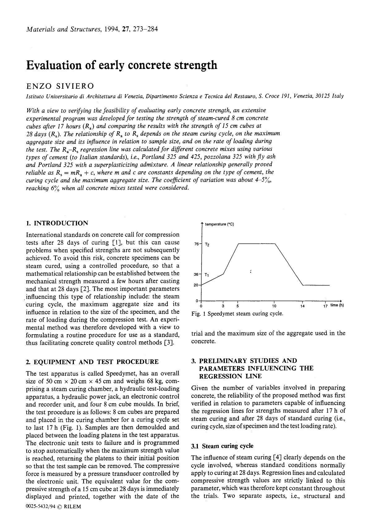 Evaluation of early concrete strength by Unknown