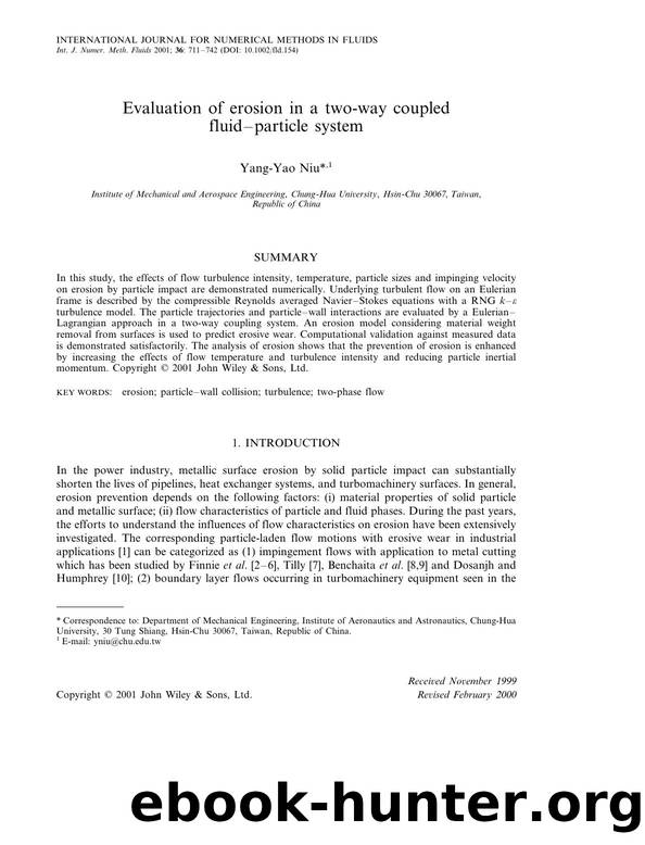 Evaluation of erosion in a two-way coupled fluid-particle system by Unknown