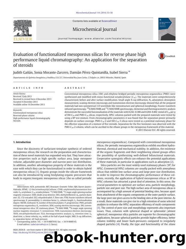 Evaluation of functionalized mesoporous silicas for reverse phase high performance liquid chromatography: An application for the separation of steroids by Judith Gañán & Sonia Morante-Zarcero & Damián Pérez-Quintanilla & Isabel Sierra