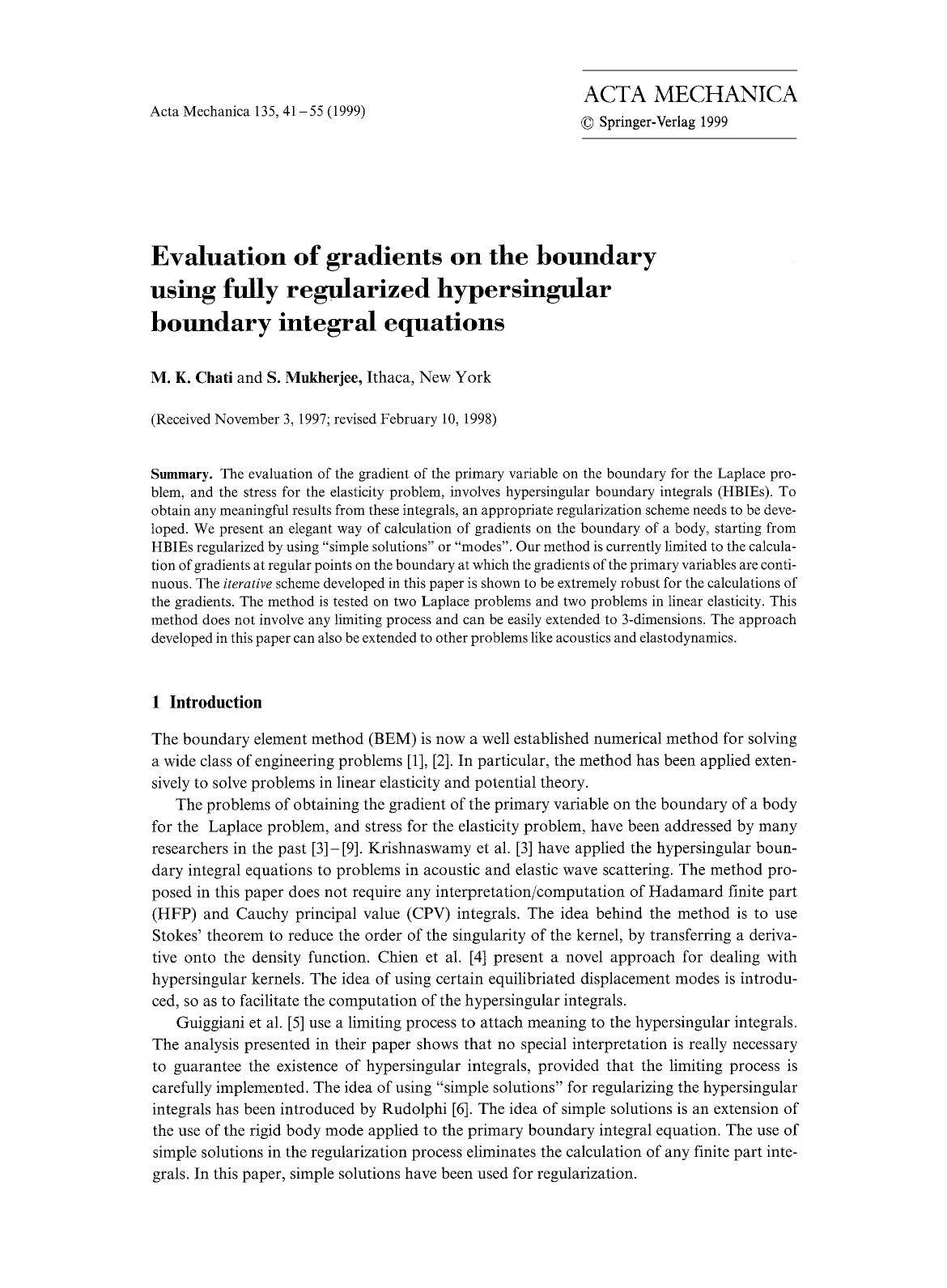 Evaluation of gradients on the boundary using fully regularized hypersingular boundary integral equations by Unknown