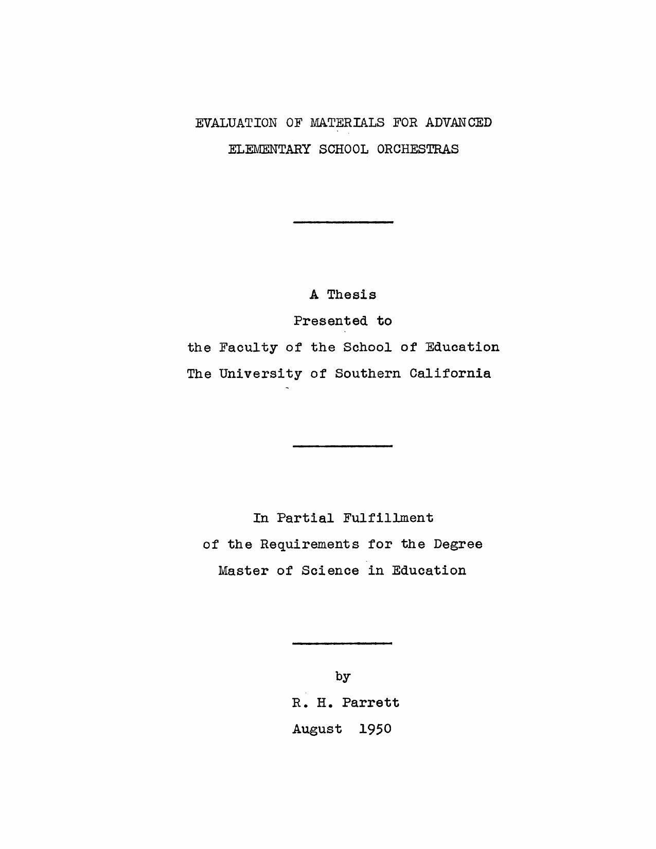 Evaluation of materials for advanced elementary school orchestras by Parrett R. H