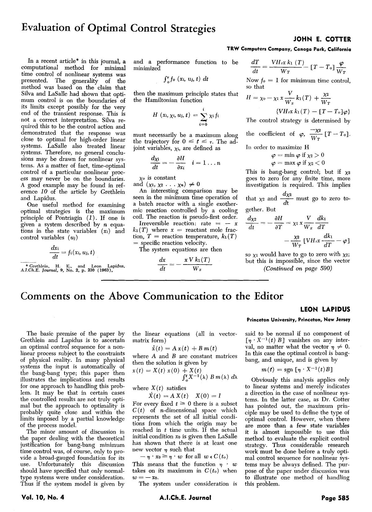 Evaluation of optimal control strategies by Unknown