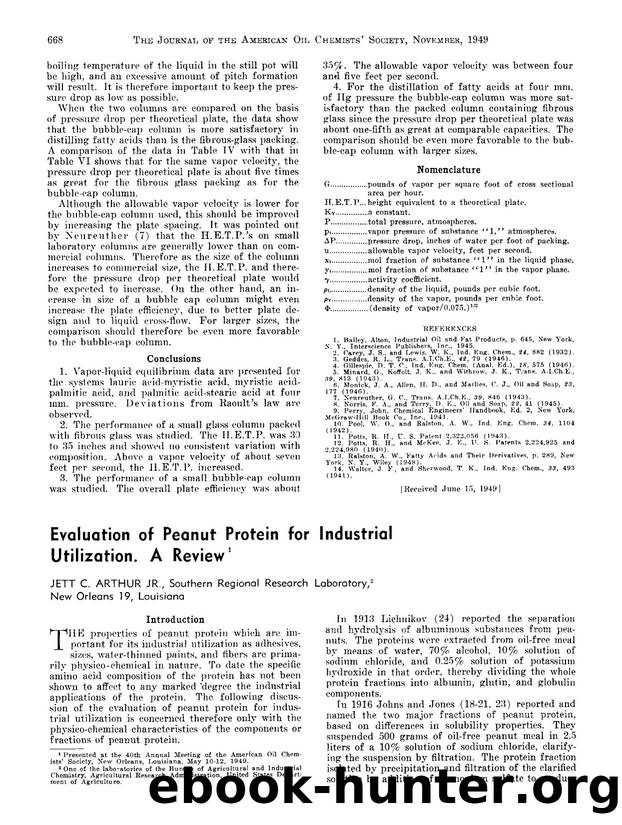 Evaluation of peanut protein for industrial utilization. A review by Unknown