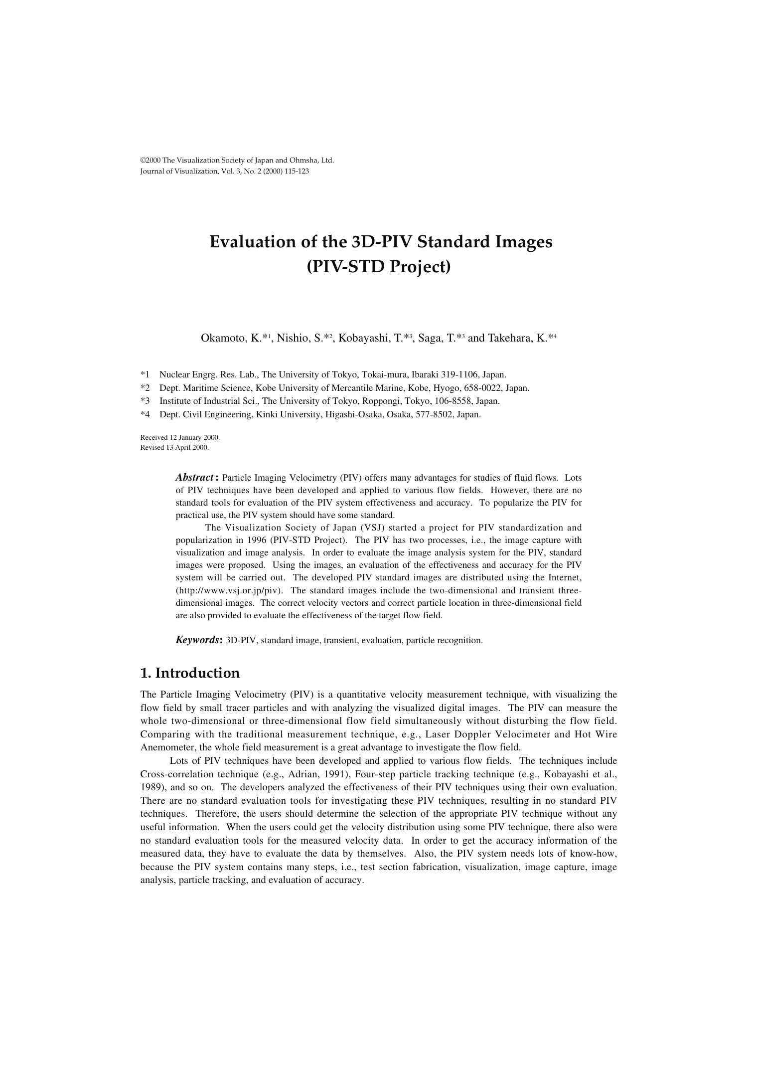 Evaluation of the 3D-PIV standard images (PIV-STD project) by Unknown