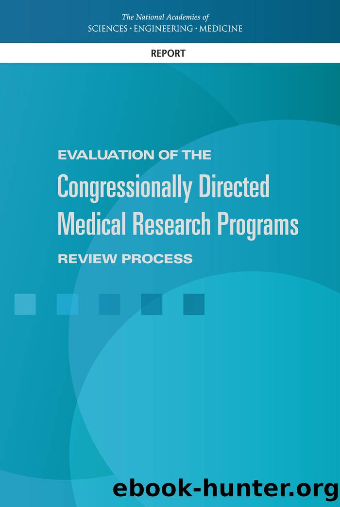 Evaluation of the Congressionally Directed Medical Research Programs Review Process by unknow