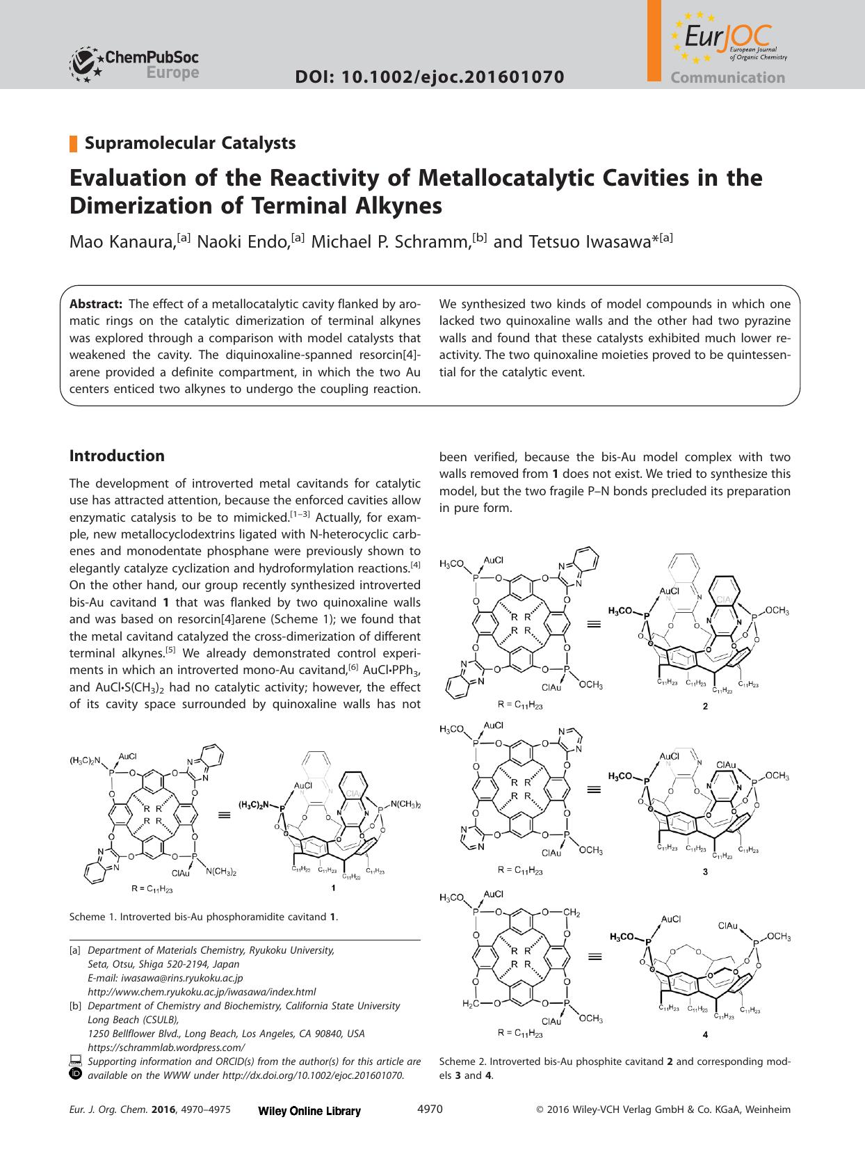 Evaluation of the Reactivity of Metallocatalytic Cavities in the Dimerization of Terminal Alkynes by Unknown
