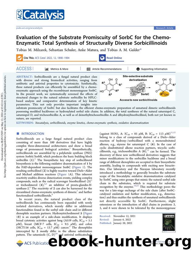 Evaluation of the Substrate Promiscuity of SorbC for the Chemo-Enzymatic Total Synthesis of Structurally Diverse Sorbicillinoids by Tobias M. Milzarek Sebastian Schuler Anke Matura & Tobias A. M. Gulder