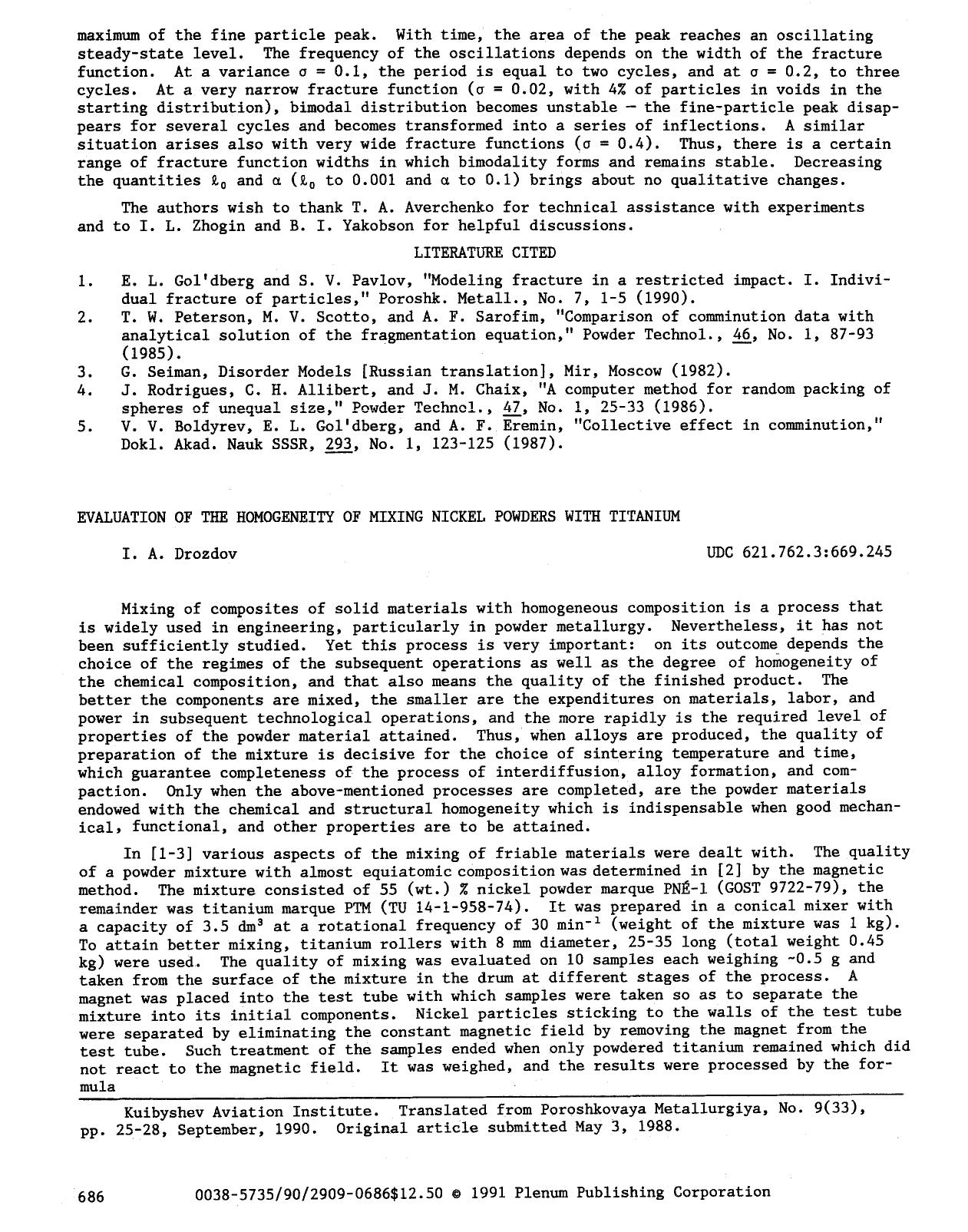 Evaluation of the homogeneity of mixing nickel powders with titanium by Unknown