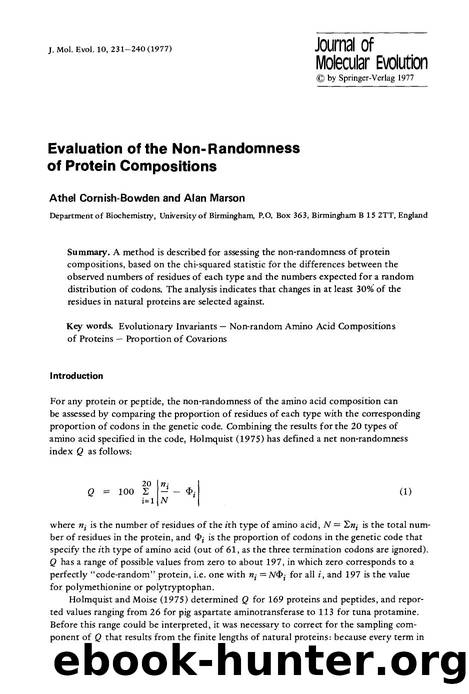Evaluation of the non-randomness of protein compositions by Unknown