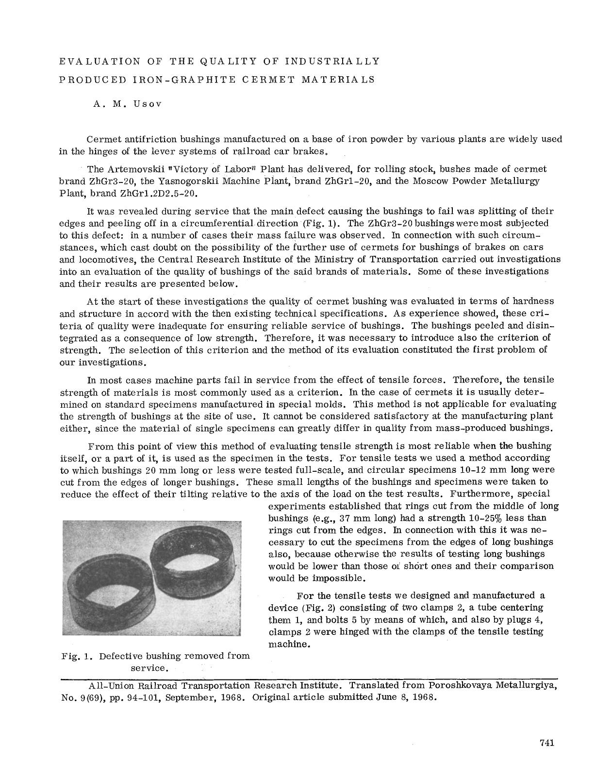 Evaluation of the quality of industrially produced iron-graphite cermet materials by Unknown