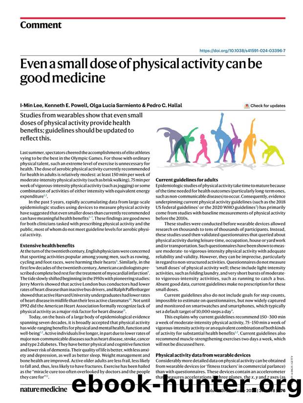 Even a small dose of physical activity can be good medicine by I-Min Lee & Kenneth E. Powell & Olga Lucia Sarmiento & Pedro C. Hallal