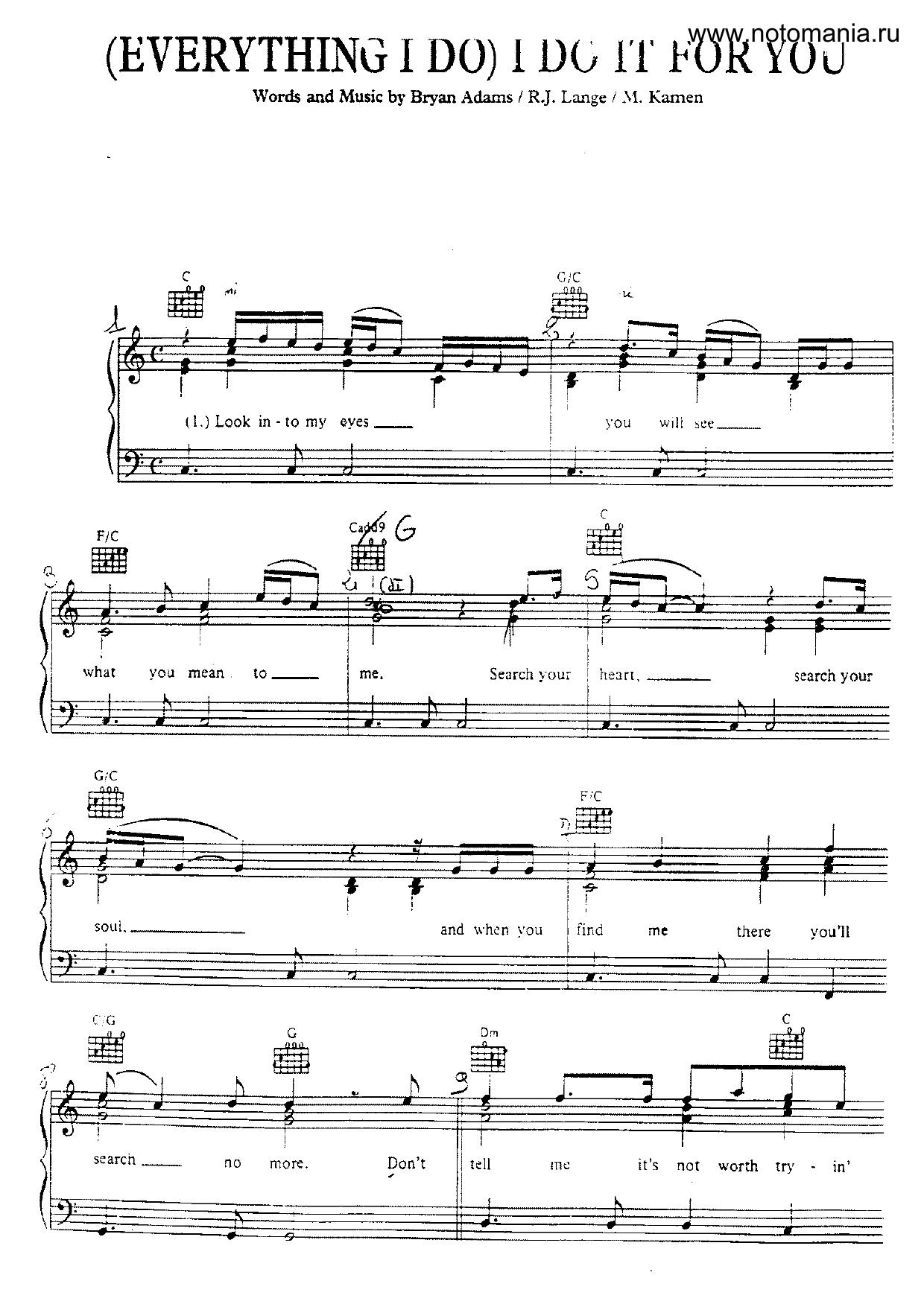 Everything I do, I do it for you by Brian Adams