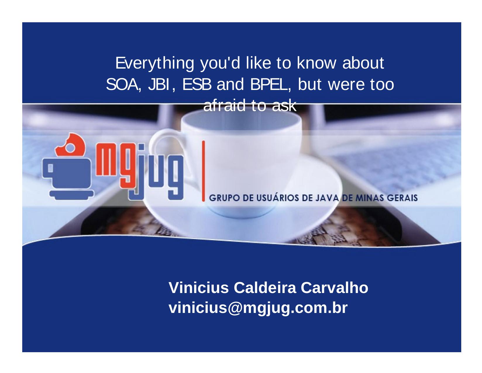 Everything you'd like to know about SOA, JBI, ESB and BPEL, but were too afraid to ask by Carvalho V.C