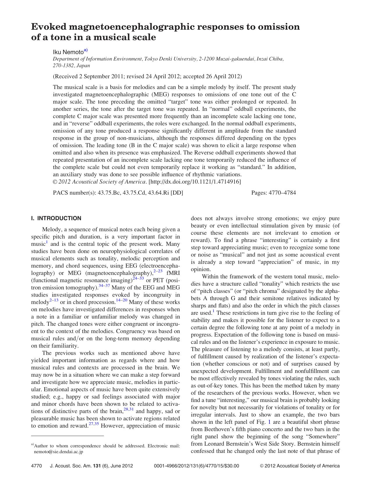 Evoked magnetoencephalographic responses to omission of a tone in a musical scale by Iku Nemotoa)