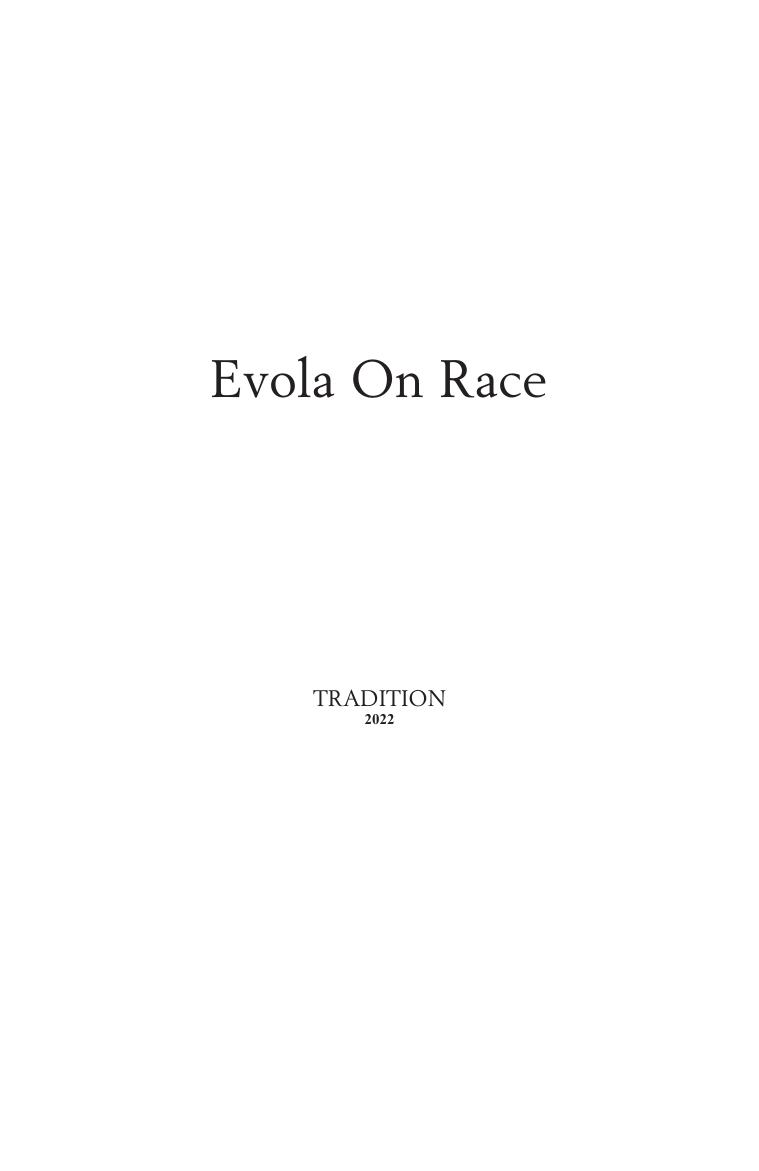Evola on Race by Julius Evola