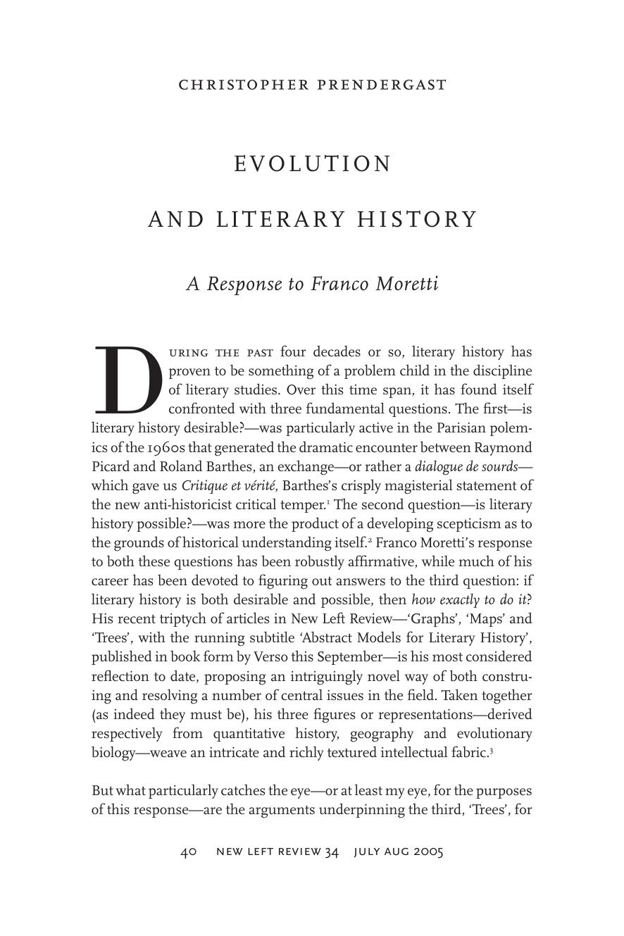 Evolution and Literary History by Christopher Prendergast
