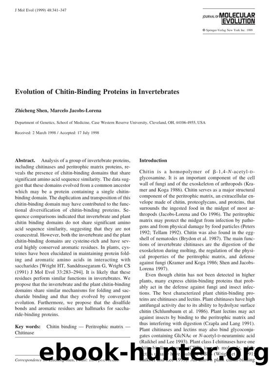 Evolution of Chitin-Binding Proteins in Invertebrates by Shen Z. et al