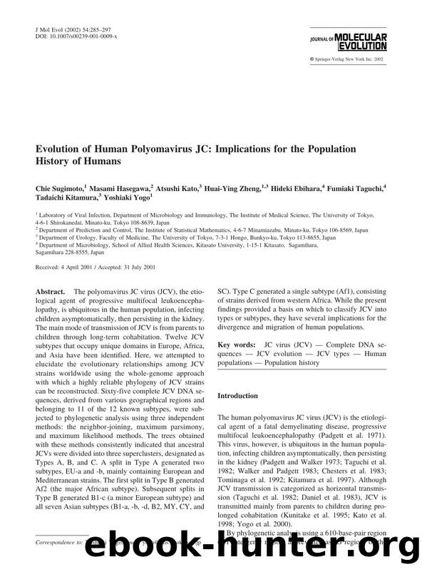 Evolution of Human Polyomavirus JC: Implications for the Population History of Humans by Sugimoto C. et al