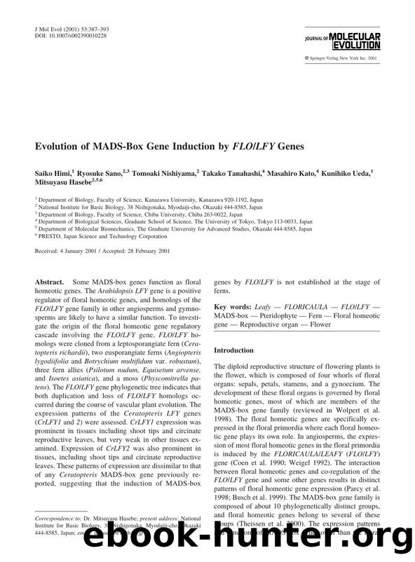 Evolution of MADS-Box Gene Induction by FLOLFY Genes by Himi S. et al