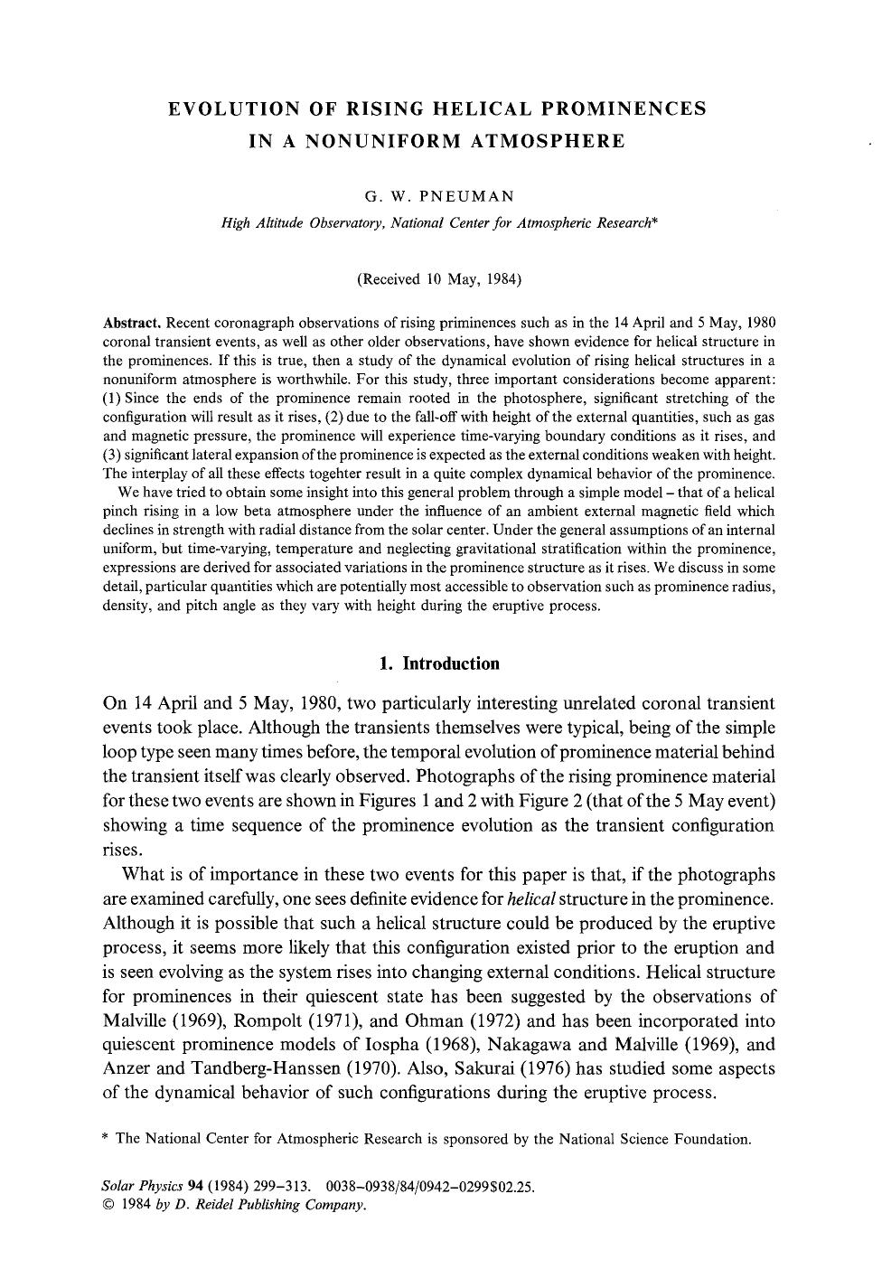 Evolution of rising helical prominences in a nonuniform atmosphere by Unknown
