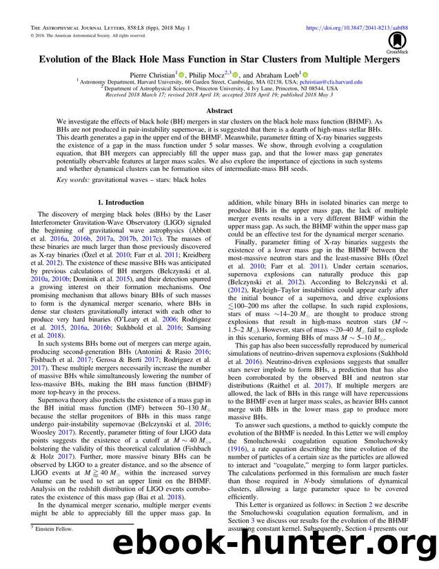 Evolution of the Black Hole Mass Function in Star Clusters from Multiple Mergers by Pierre Christian & Philip Mocz & Abraham Loeb