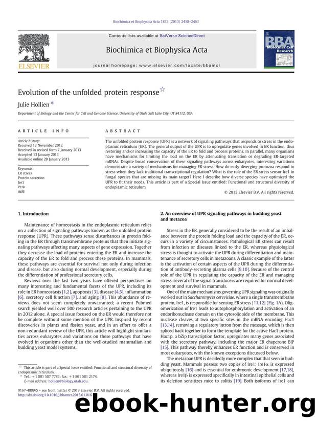 Evolution of the unfolded protein response by Julie Hollien