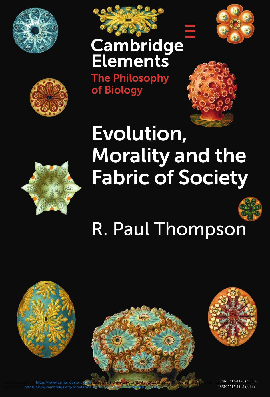 Evolution, Morality and the Fabric of Society by R. Paul Thompson