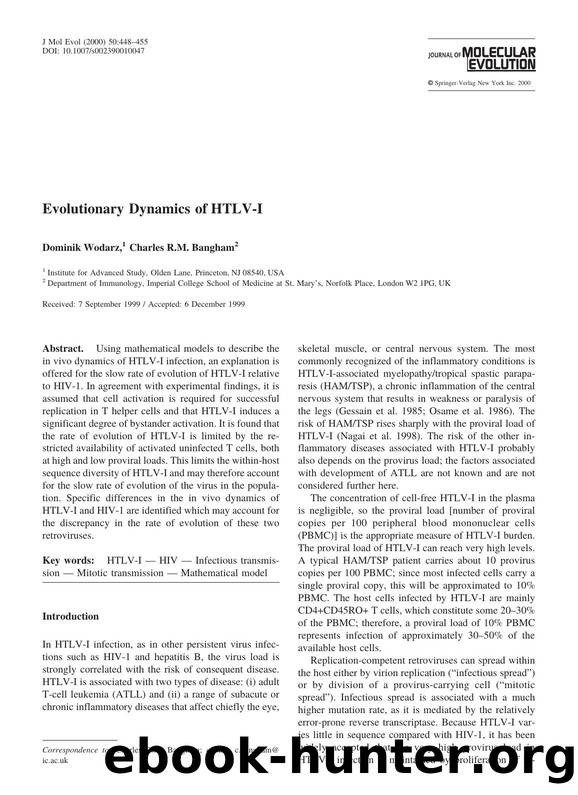 Evolutionary Dynamics of HTLV-I by Wodarz D. et al