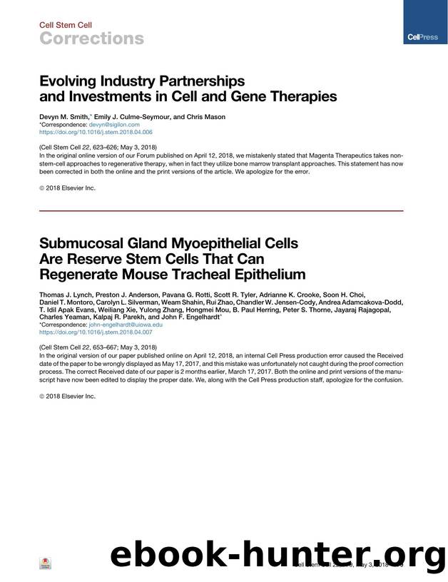 Evolving Industry Partnerships and Investments in Cell and Gene Therapies by Devyn M. Smith & Emily J. Culme-Seymour & Chris Mason