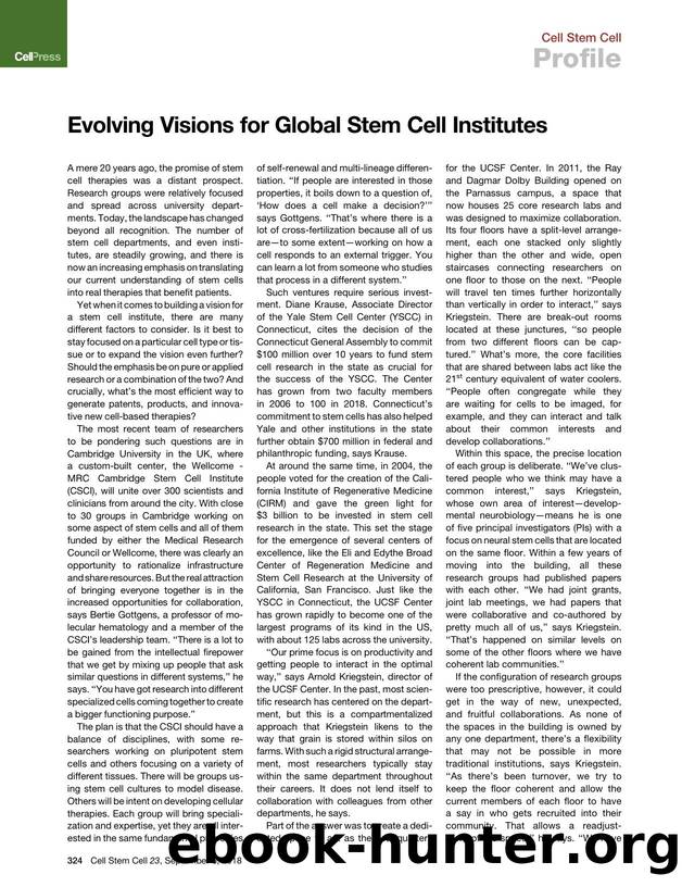 Evolving Visions for Global Stem Cell Institutes by Henry Nicholls