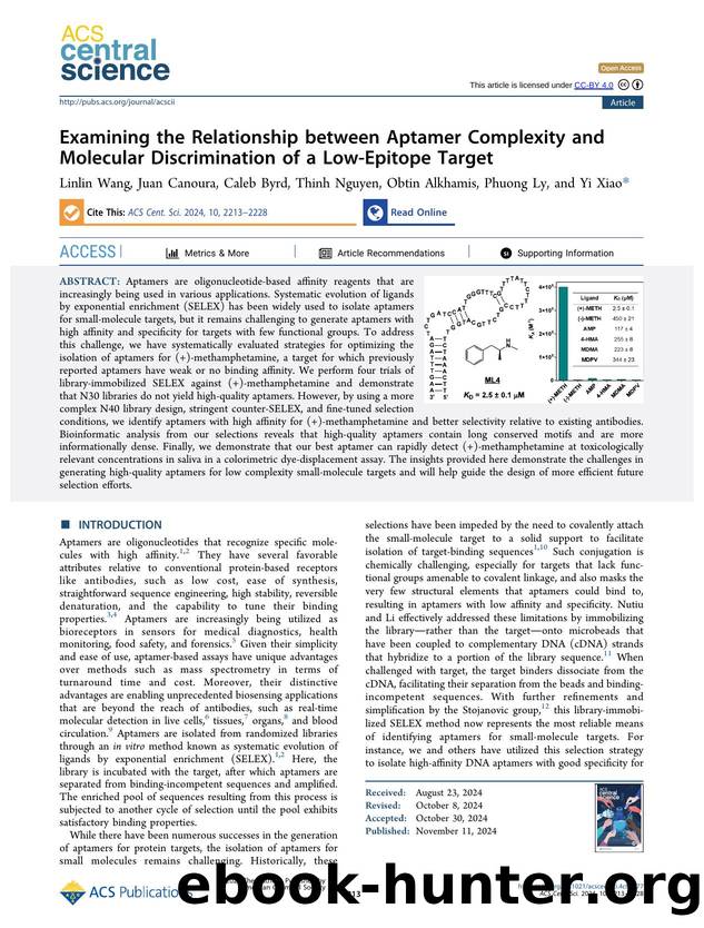 Examining the Relationship between Aptamer Complexity and Molecular Discrimination of a Low-Epitope Target by unknow