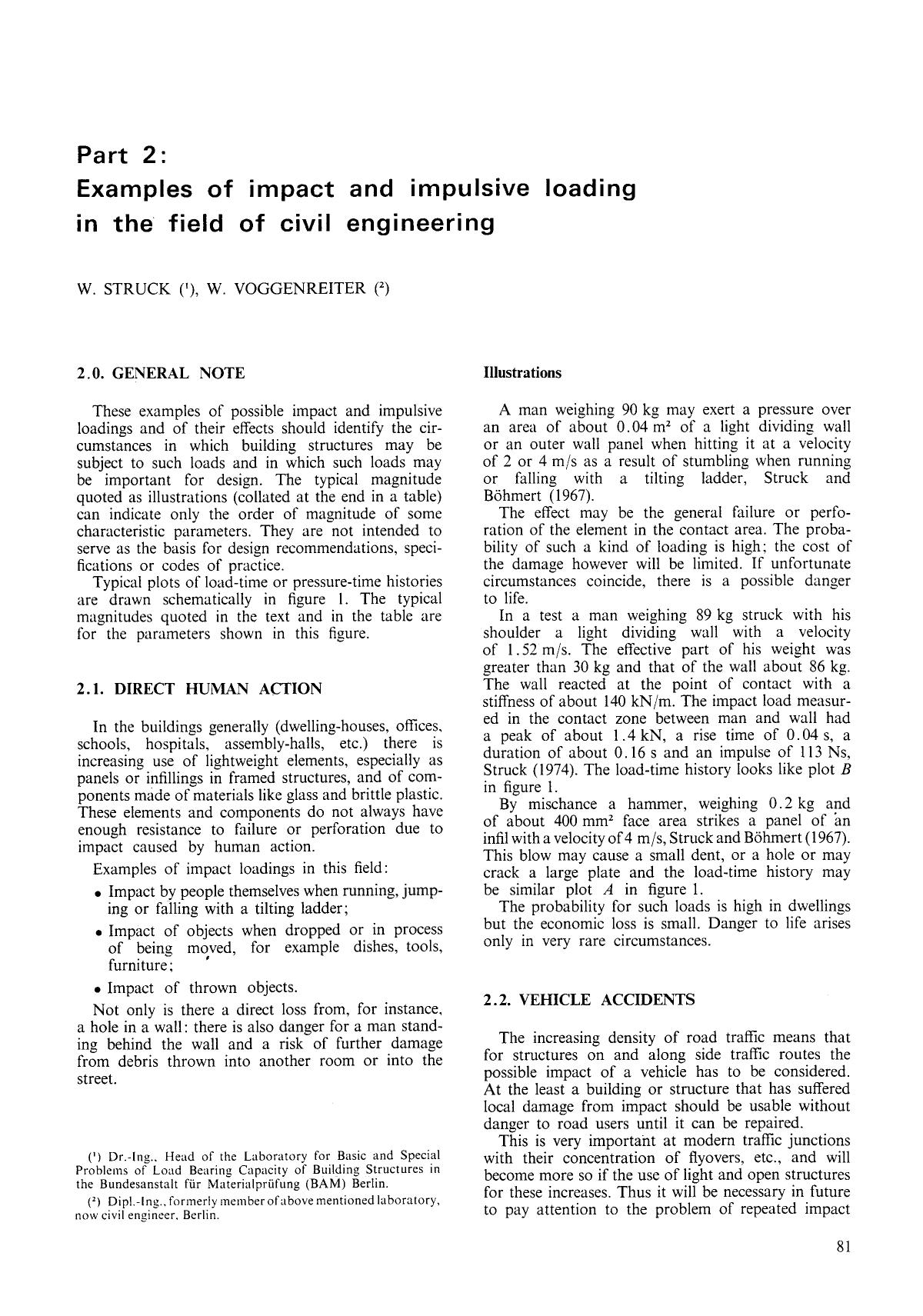 Examples of impact and impulsive loading in the field of civil engineering by Unknown